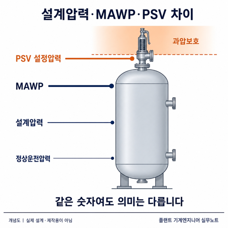 설계압력·MAWP·PSV는 왜 다를까?｜ASME VIII 기준