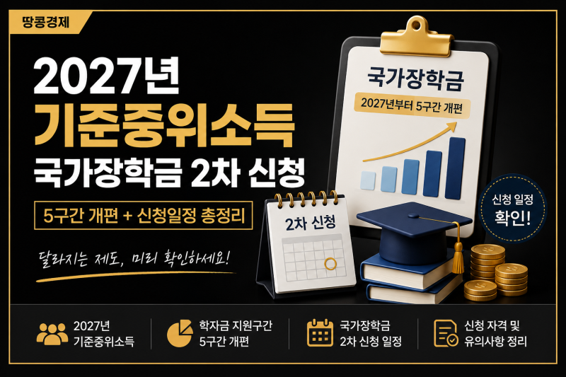 2027년 기준중위소득 얼마일까? 국가장학금 2차 신청까지 한눈에 정리
