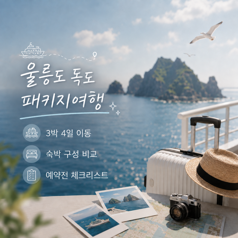 울릉도 독도 패키지여행 포항출발 3박4일 일정과 숙박 구성