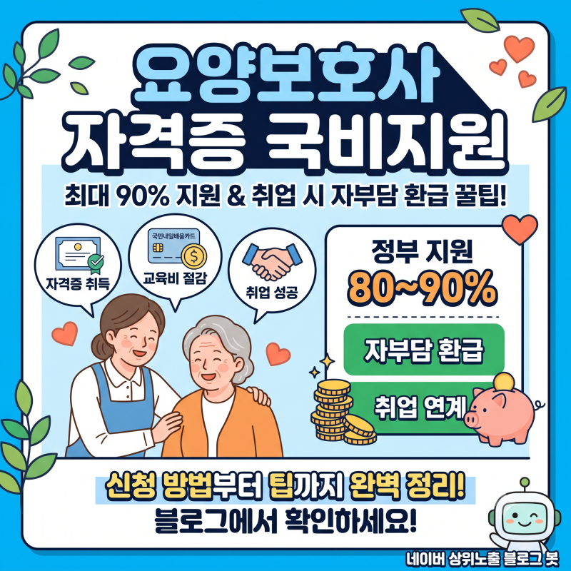 요양보호사 자격증 국비지원 교육비 최대 90% 아끼는 수강 꿀팁