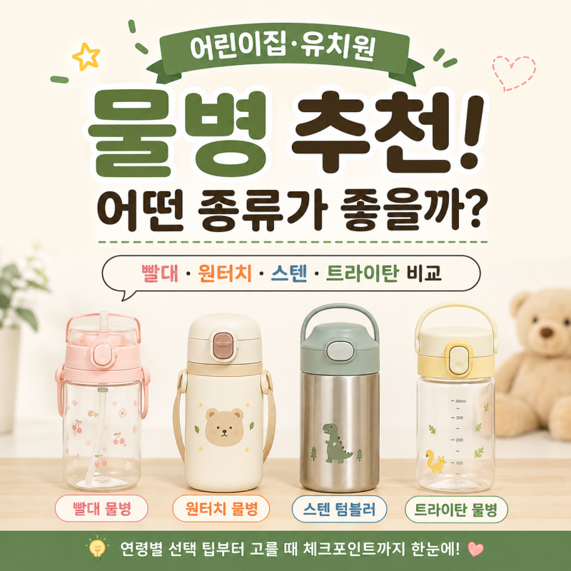어린이집 유치원 물병 추천! 빨대·원터치·텀블러 종류별 장단점 총정리