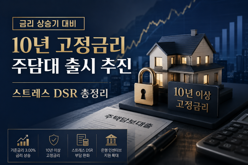 주택담보대출 금리 오른다? 10년 고정금리 주담대 출시 추진, 스트레스 DSR까지 총정리