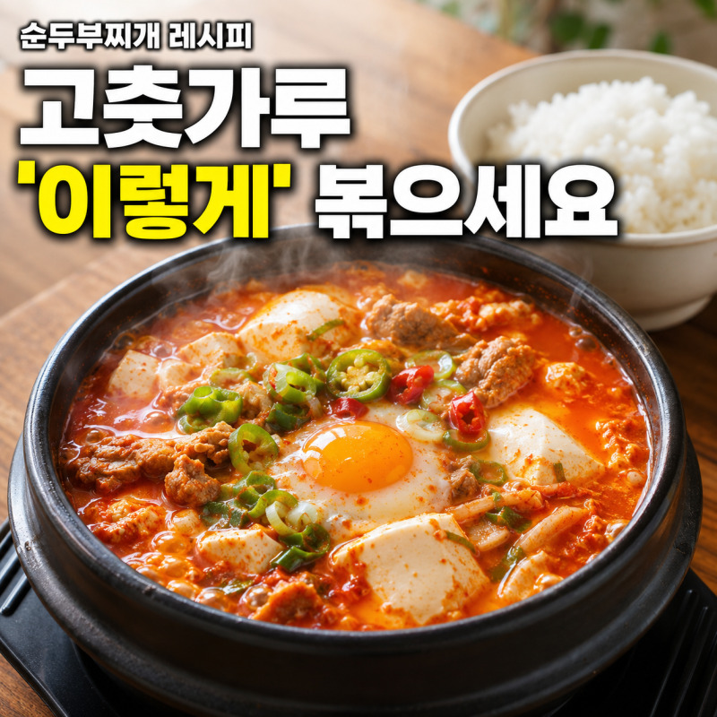 순두부찌개 레시피 얼큰한 돼지고기 순두부찌개 끓이는법