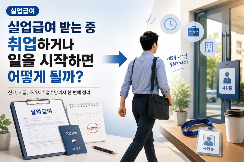 실업급여 받는 중 취업하거나 일하면 어떻게 될까? (실업급여 시리즈 4편)