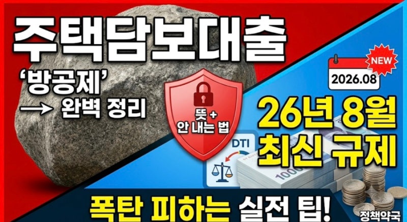주택담보대출 '방공제' 완벽 정리: 뜻, 안 내는 법, 그리고 26년 8월 최신 규제까지!