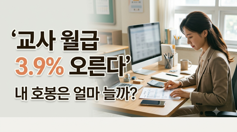 교사 월급도 내년 3.9% 오른다…20호봉은 월 13만5800원, 30호봉은 얼마나 늘까?