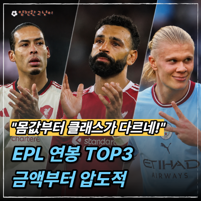 "돈값 제대로 하네" EPL 연봉 순위 TOP3 공개! 결국 구단이 큰돈 쓰는 선수는 따로 있네