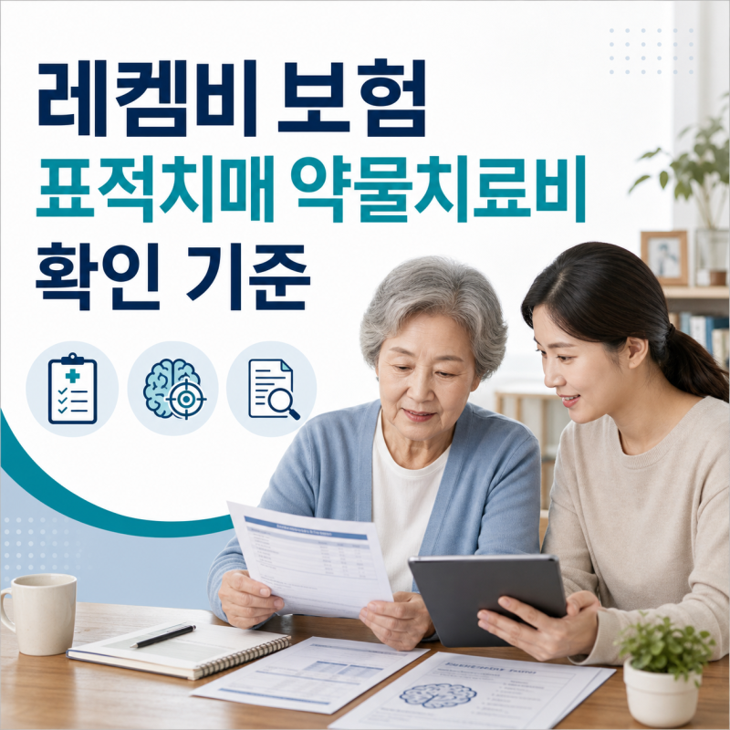 레켐비 보험 보장될까? 표적치매 약물치료비 치매치료제 적용 기준