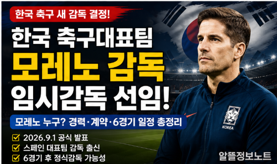 한국축구대표팀 감독 모레노 누구? 임시감독 선임·경력 총정리