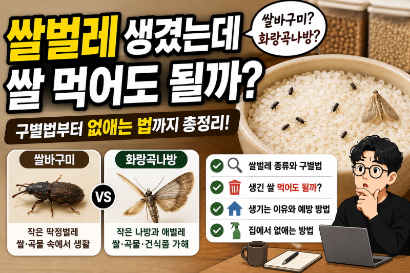쌀벌레 생겼는데 쌀 먹어도 될까? 쌀바구미·화랑곡나방 구별과 없애는 법