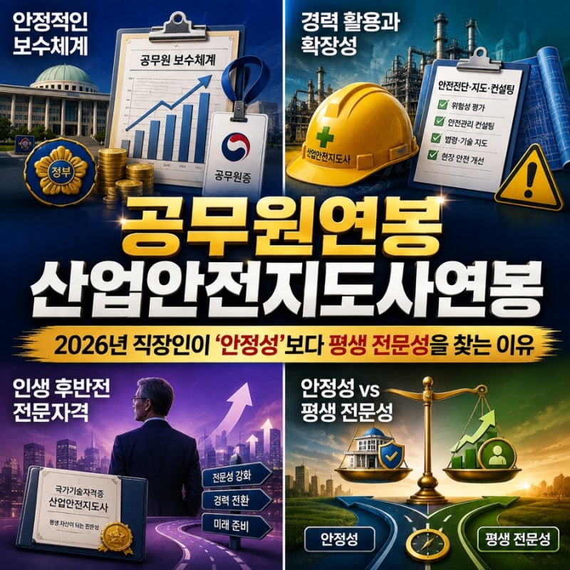 공무원연봉 산업안전지도사연봉｜2026년 직장인이 ‘안정성’보다 평생 전문성을 찾는 이유