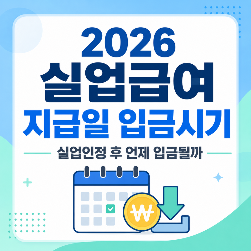 2026 실업급여 지급일 입금시기 실업인정 후 언제 들어올까