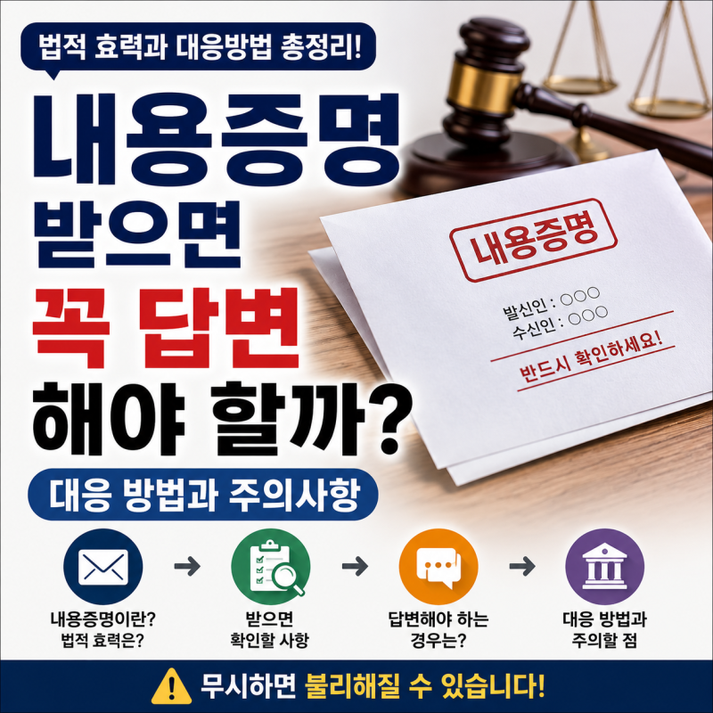 내용증명받았을 때 어떻게 해야 할까? 답변 전 확인사항