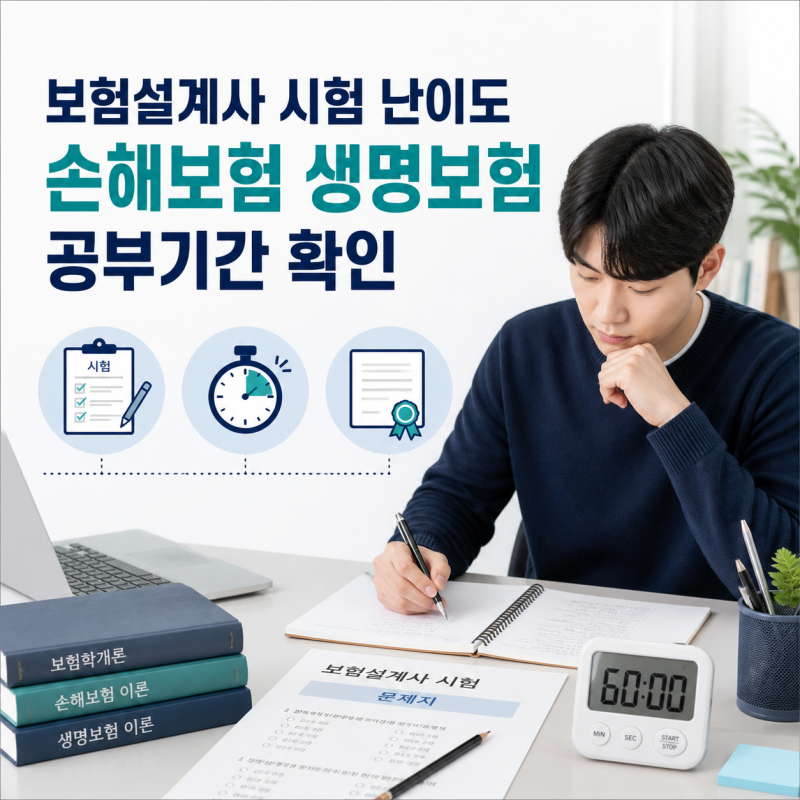 보험설계사 시험 난이도, 손해보험 생명보험 공부기간 얼마나 잡을까?
