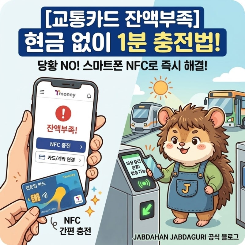 [교통카드 잔액부족] 당황하지 마세요! 현금 없이 1분 만에 비상 충전하는 법