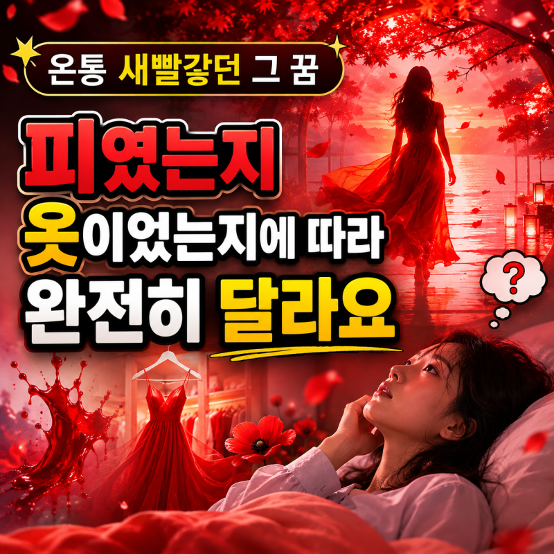 빨간색 꿈 해몽, 피였다면 옷이었다면 다른 뜻