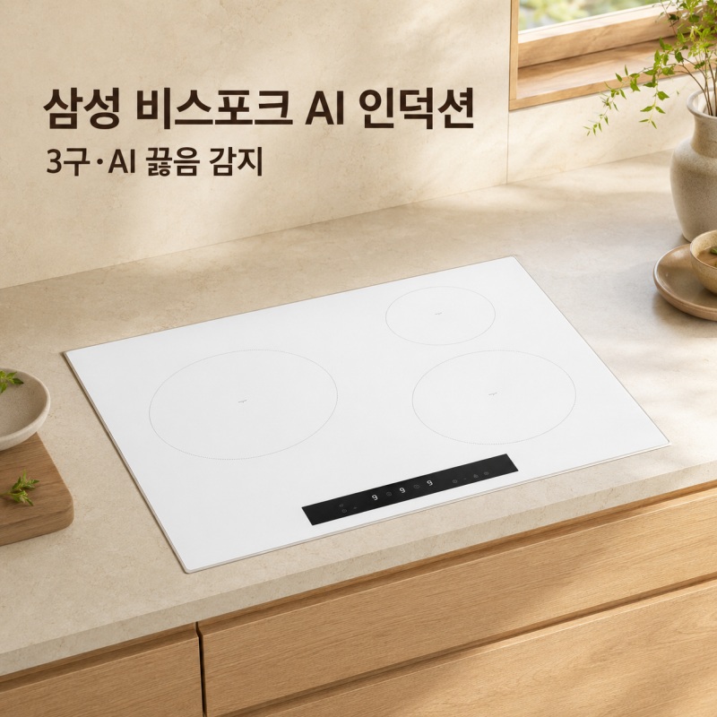 "어느 곳에 두어도 어울리는 완벽한 연출 프레임리스" 삼성 비스포크 3구 인덕션 AI끓음감지 N....
