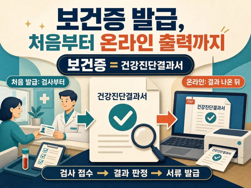 알바 시작 전 보건증 발급방법·비용·소요기간과 온라인 재발급 차이