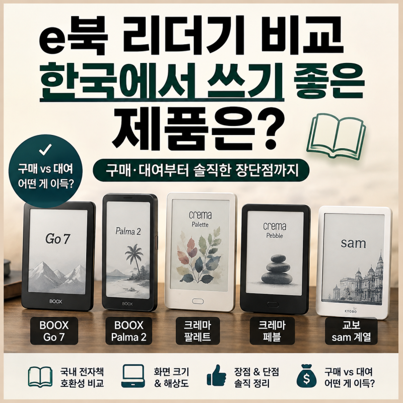 e북 리더기 비교, 구매·대여부터 솔직한 장단점 총정리