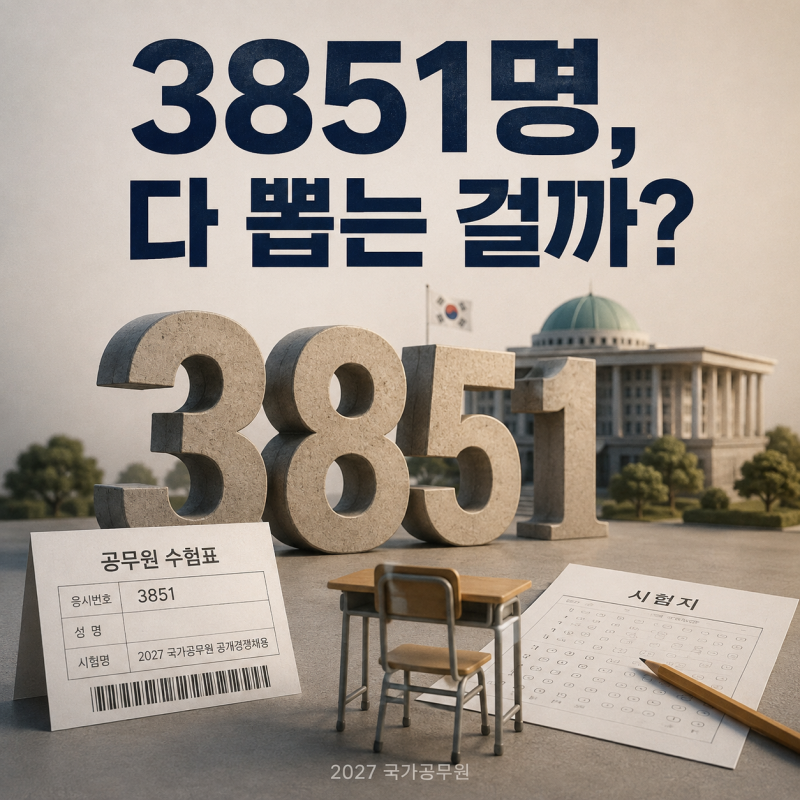 2027 공무원 증원 3851명 실제 채용은 몇 명? 노동감독관·경찰·해경 TO 전망