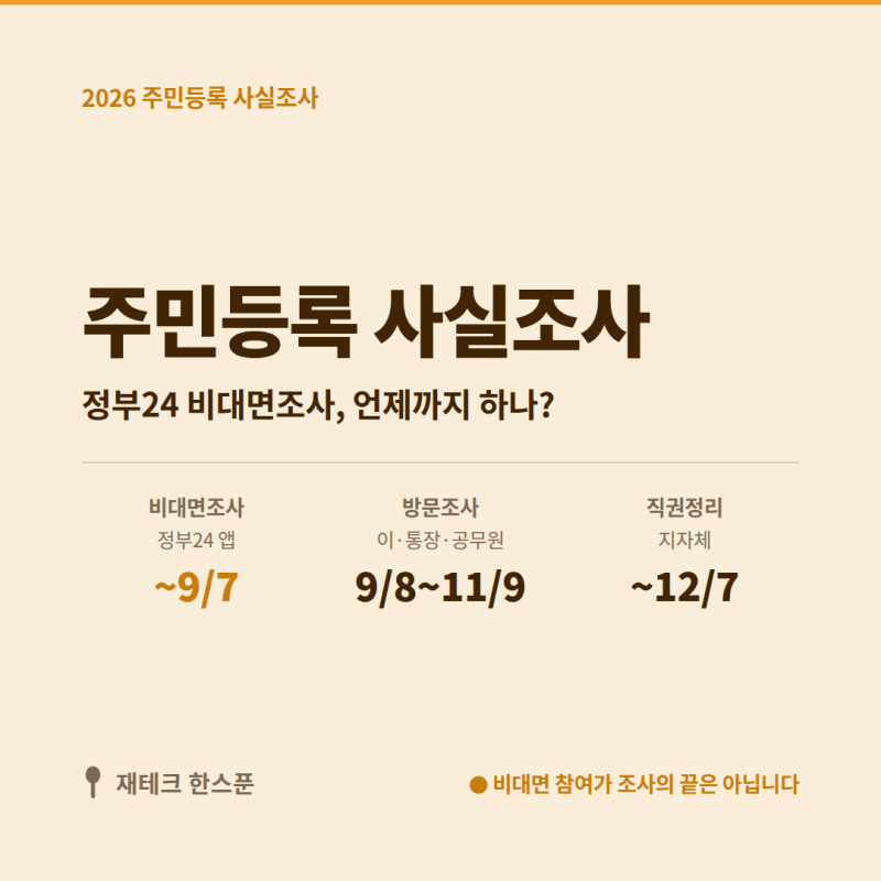 2026 주민등록 사실조사 비대면조사 9월 7일 마감 | 정부24 앱 참여방법·GPS 확인 총정리