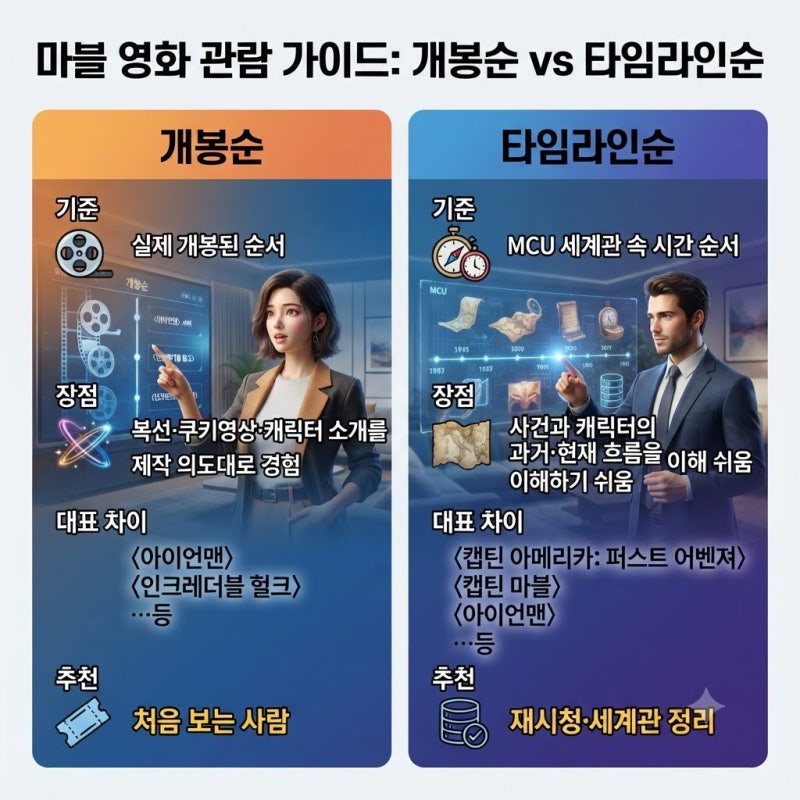 마블 영화 순서 2026년 최신판, 개봉순 vs 타임라인순 뭐가 맞을까