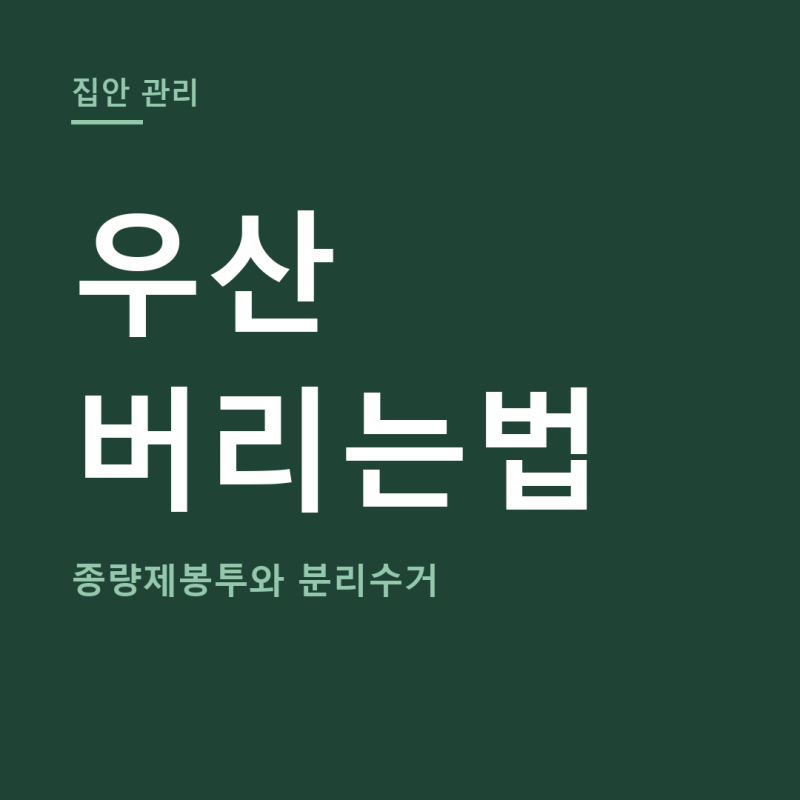 우산 버리는법 총정리 (+분리수거, 종량제봉투)