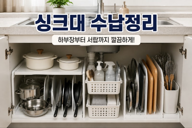싱크대 수납정리 깔끔하게 하는 방법, 하부장부터 서랍까지 정리 꿀팁