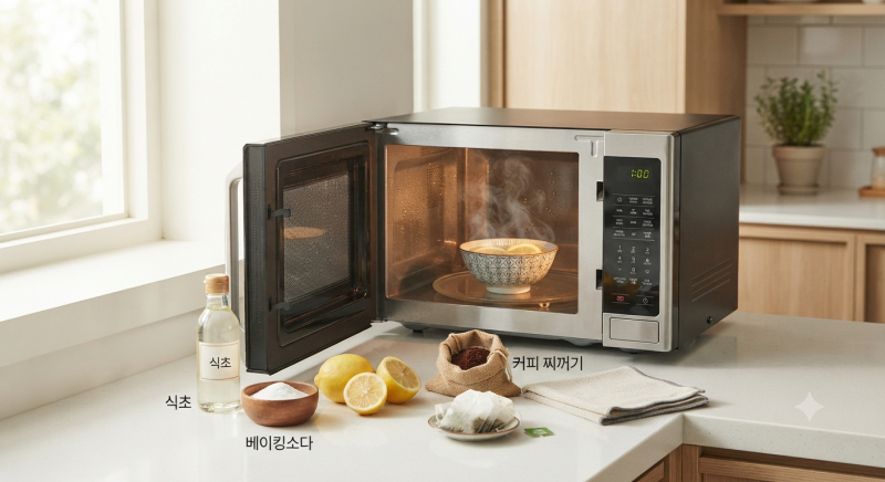전자레인지 냄새 제거 방법 5가지 | 탄내·묵은내 10분 만에 없애는 살림 꿀팁