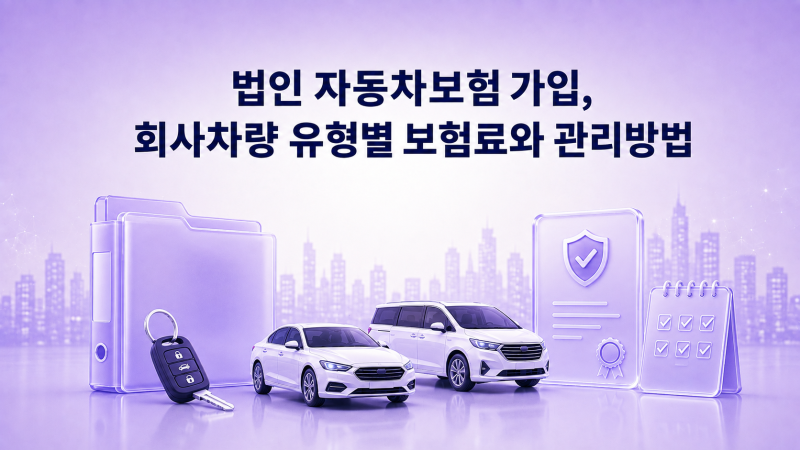 법인 자동차보험 가입, 회사차량 유형별 보험료와 관리방법