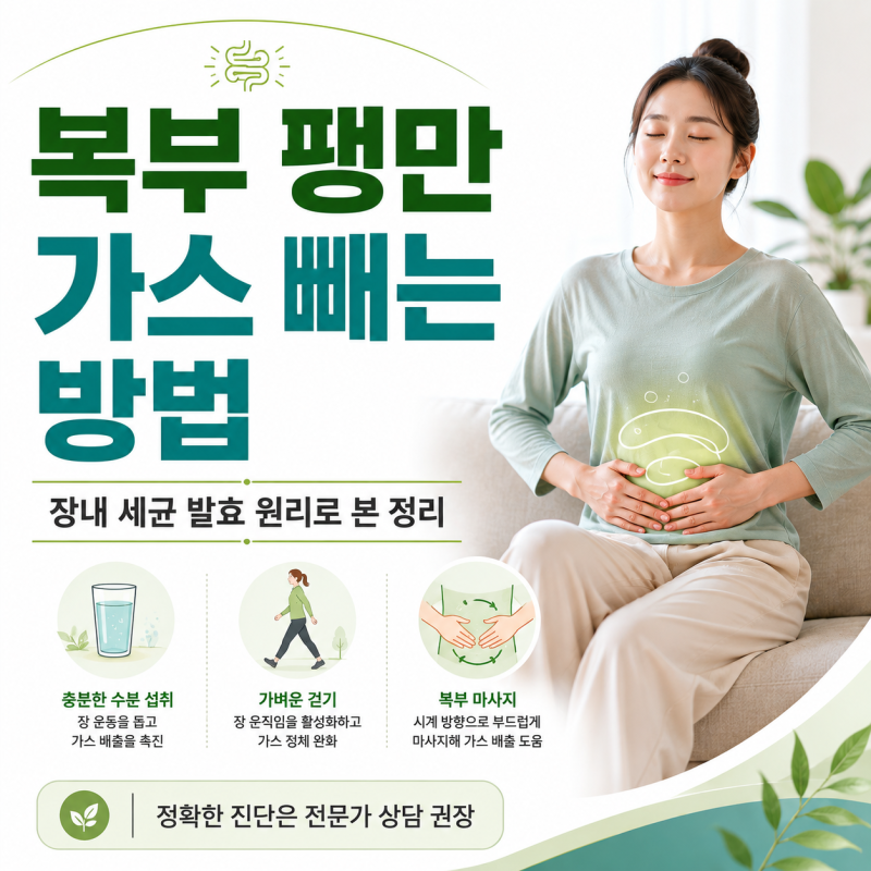 복부 팽만 가스 빼는 방법, 장내 세균 발효 원리로 본 정리