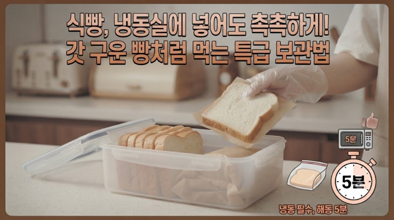 식빵, 냉동실에 넣어도 촉촉하게! 갓 구운 빵처럼 럼 먹는 특급 보관법