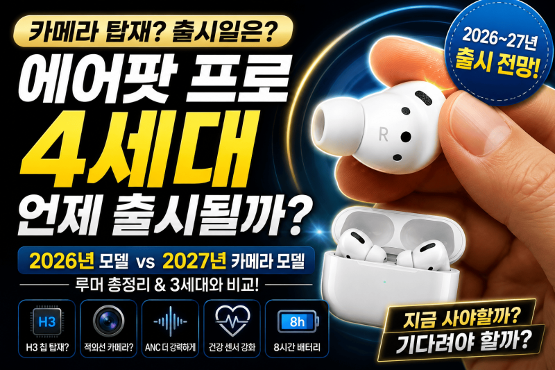 에어팟 프로 4세대 출시일 │ 2026·2027 전망과 카메라 모델·3세대 차이