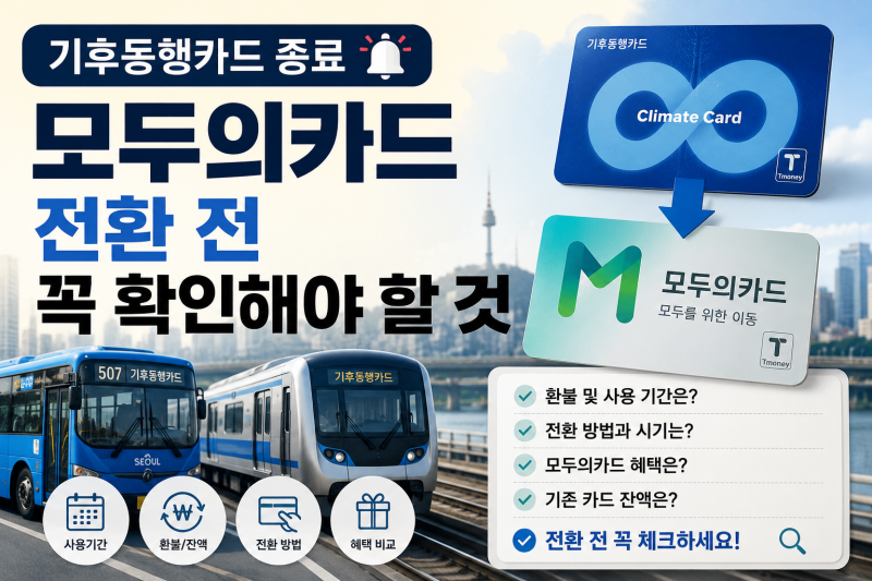 기후동행카드 종료, 모두의카드 전환 전 꼭 확인해야 할 것