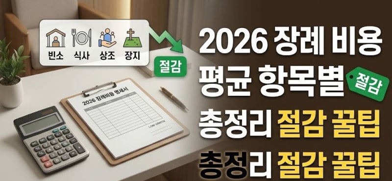 2026년 장례식장 비용 평균 항목별 총정리 절감 꿀팁