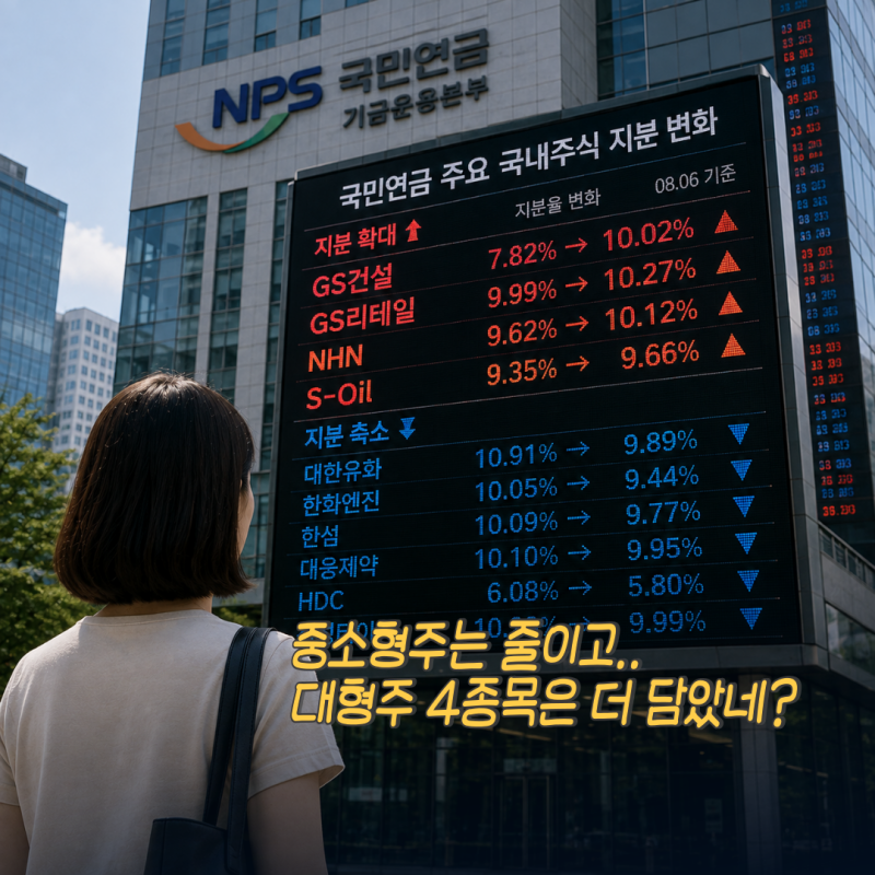 “언제 갈아탔어?" 국민연금 국내주식 4종목과 상반기 포트폴리오 보니