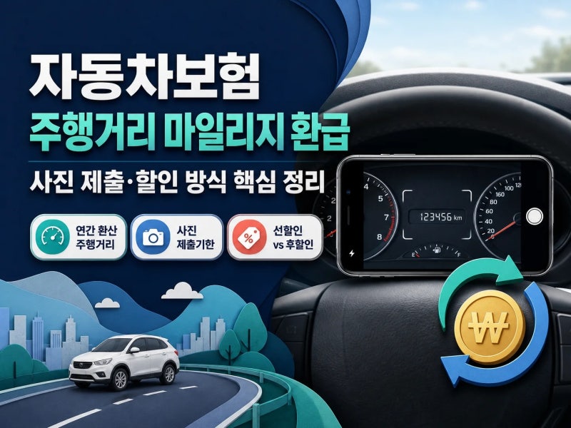 주행거리 사진 빠뜨리면 못 받나? 자동차보험 주행거리 마일리지 환급을 받을 때 보험사를 ....