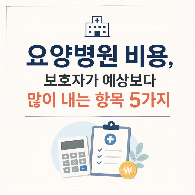 요양병원 비용, 보호자가 예상보다 많이 내는 항목 5가지