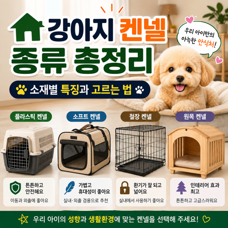 [강아지 켄넬 종류 총정리] 우리 아이만의 아늑한 안식처! 소재별 특징과 고르는 법