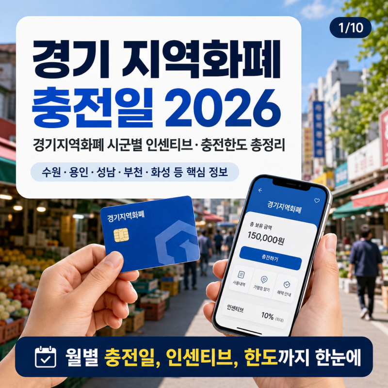 경기 지역화폐 충전일 2026｜경기지역화폐 시군별 인센티브·충전한도 총정리