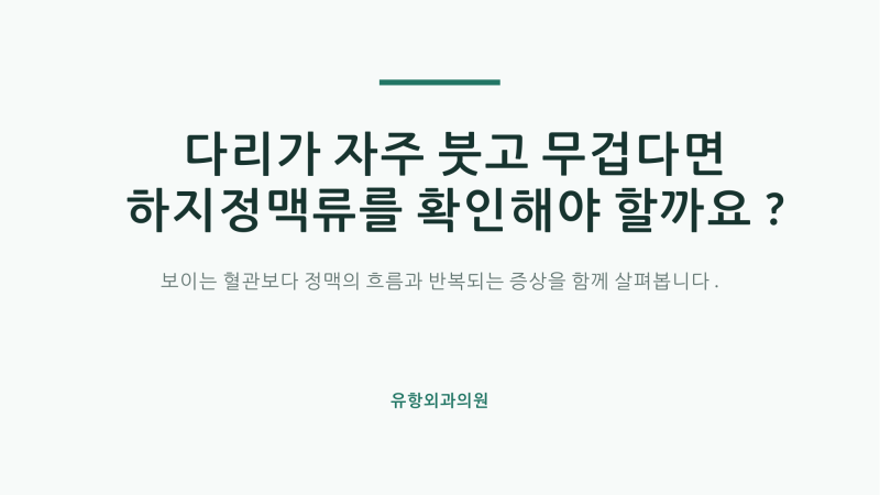 청주하지정맥류, 다리가 무겁고 혈관이 보일 때 치료가 필요할까요?