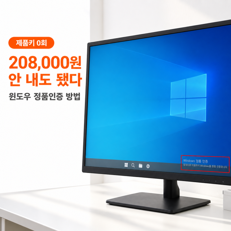 윈도우 정품인증 방법, 제품키 없이 되살리는 순서