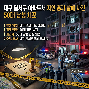 대구 달서구 아파트서 지인 흉기 살해 사건, 50대 남성 체포