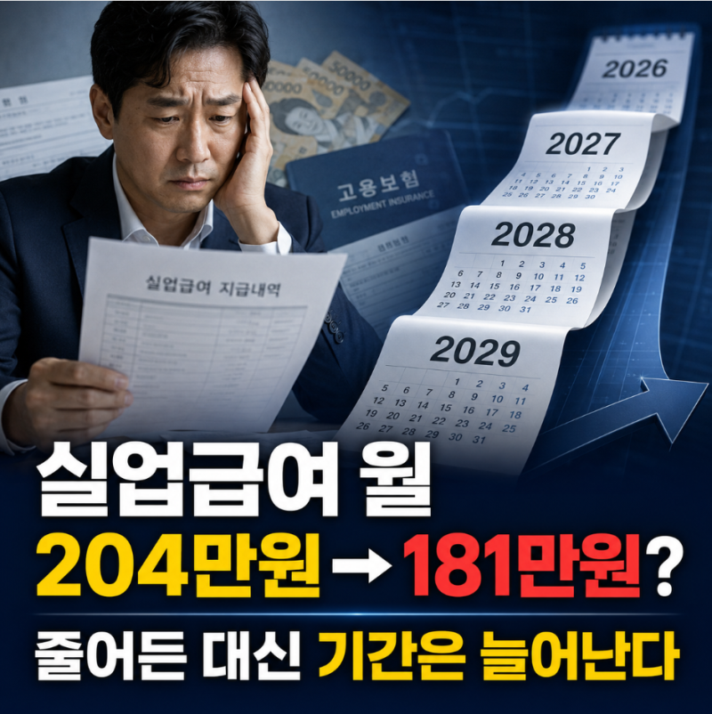 “월 204만원→181만원?” 실업급여 개편, 지급기간·고용보험료 총정리
