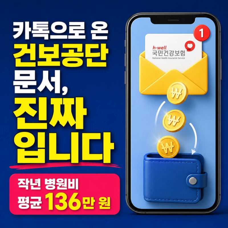 건강보험 환급금 평균 136만 원, 이번 주 카톡으로 온 공단 문서 지우면 못 받습니다