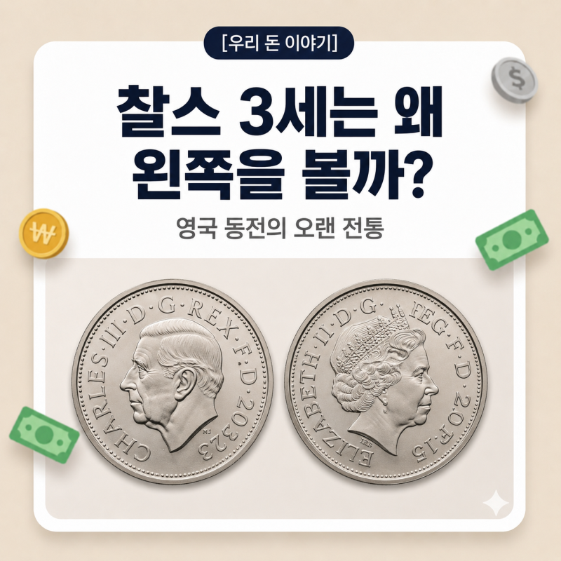 찰스 3세는 왜 동전에서 왼쪽을 볼까?｜영국 왕 얼굴 방향이 바뀌는 이유