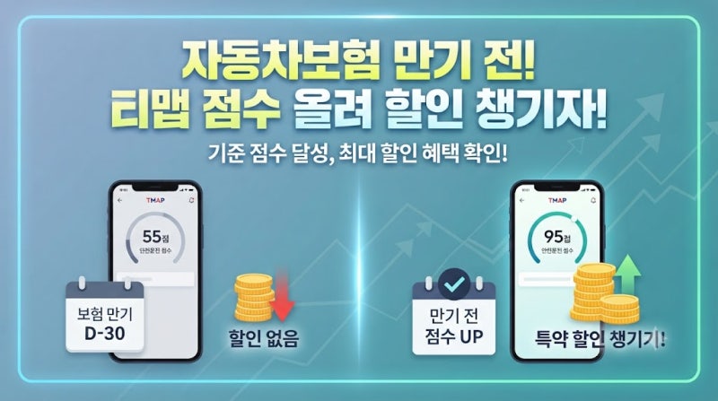 자동차보험 만기 전 티맵 안전운전 점수 올려 특약 할인 챙긴 기준