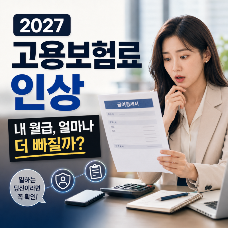2027 고용보험료 인상, 1.8%에서 2.0%로 오르면 월급에서 얼마나 더 빠질까?