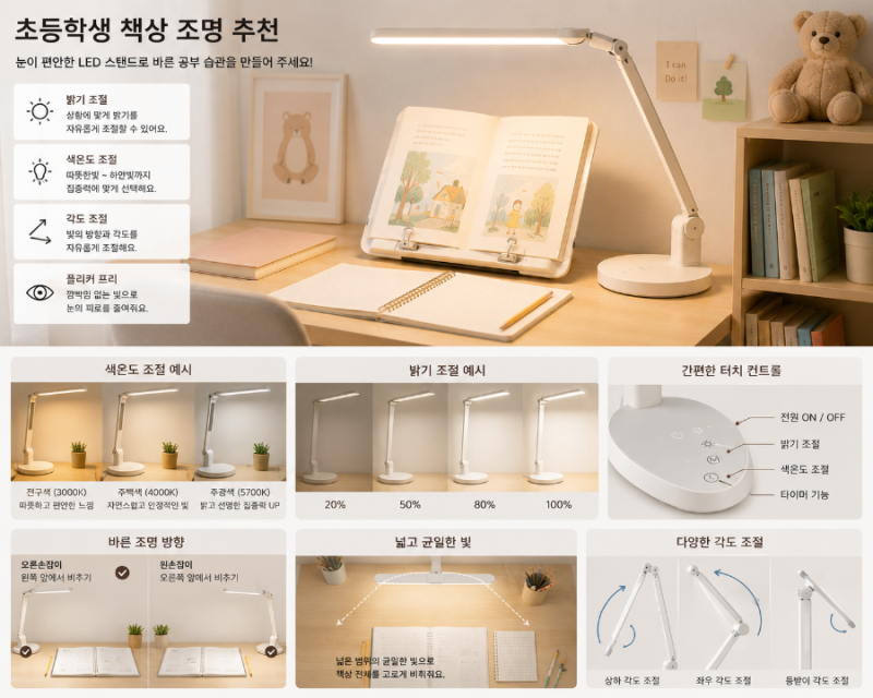 초등학생 책상 조명 추천｜공부방 스탠드, 아무거나 사면 안 되는 7가지 이유