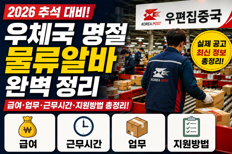 2026 우체국 명절 물류알바 완벽정리｜급여·업무·지원방법·근무시간
